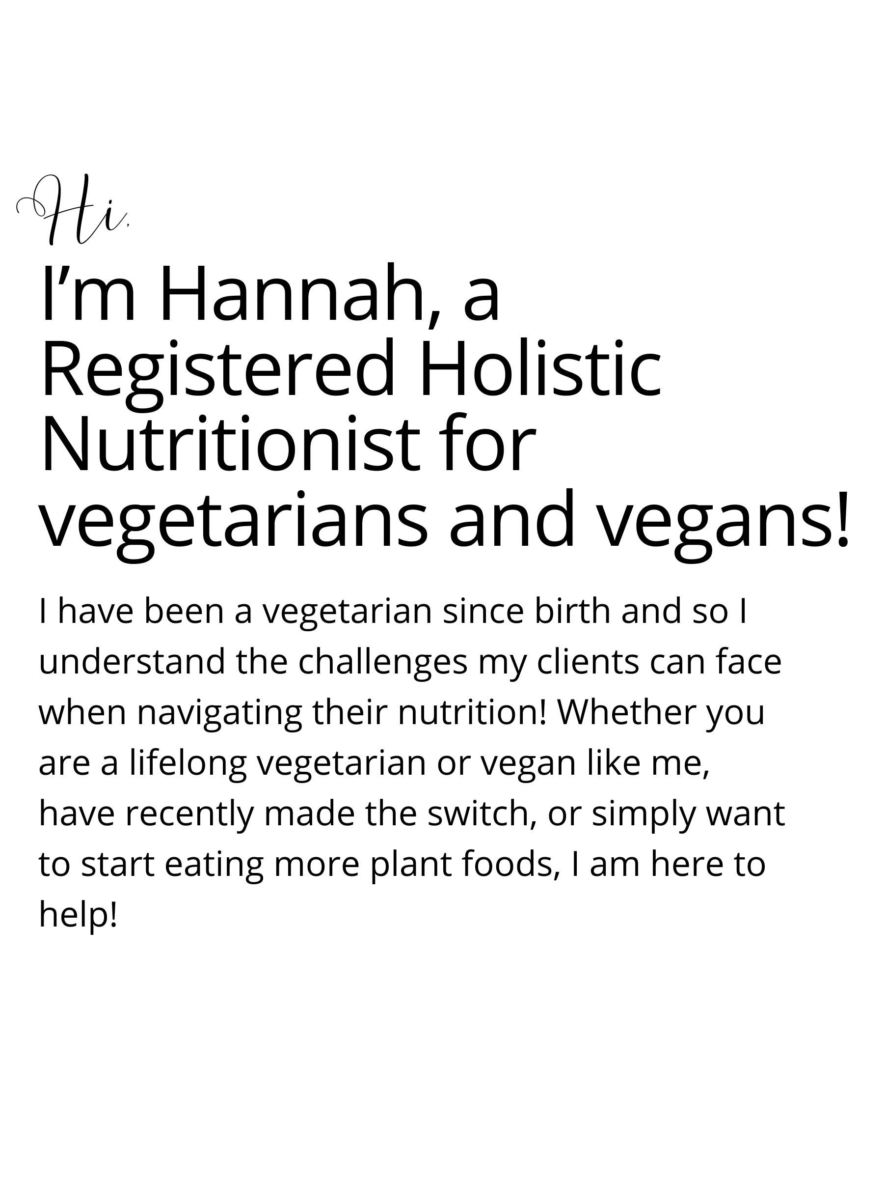 Hannah Bristow nutritionist for vegetarians and vegans