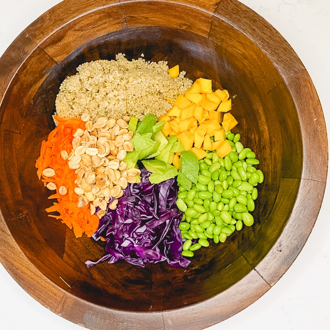 Mango, avocado and edamame salad