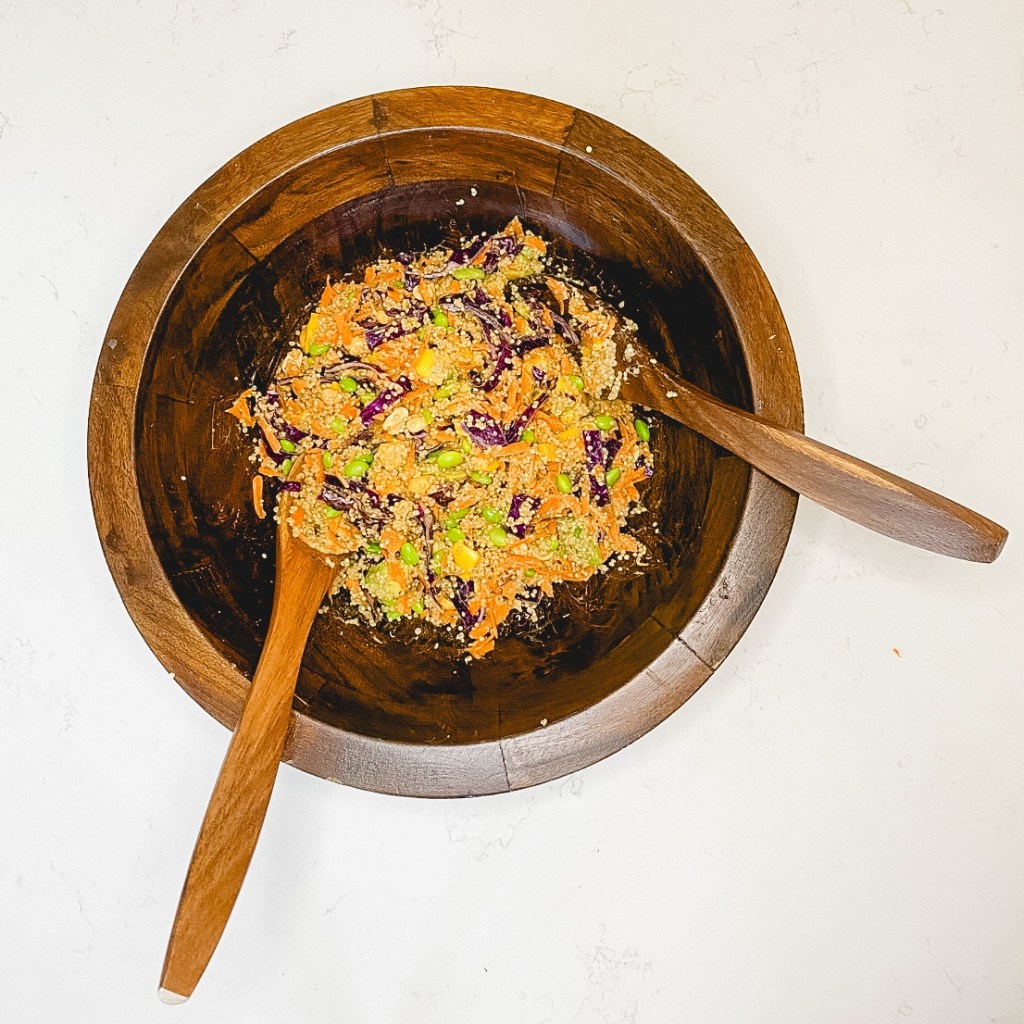 Mango, avocado and edamame salad with peanut&nbsp;dressing